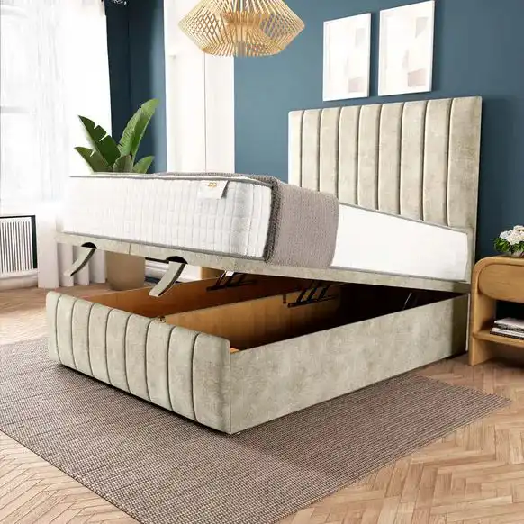 Anders Ottoman Divan Bed Steel Plush Velvet